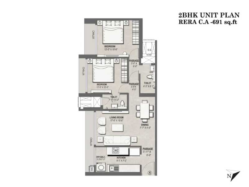 2 Bed Floor Plan